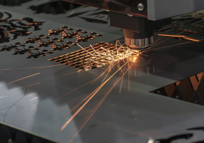 machine cutter cutting the metal