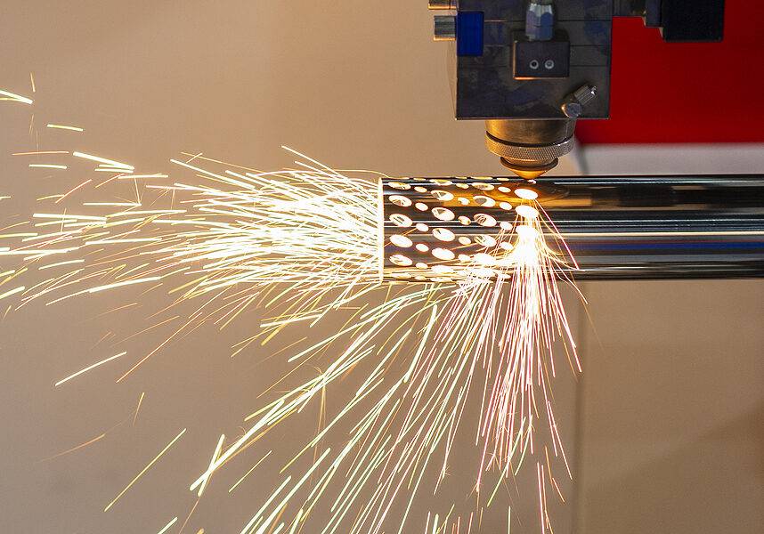 laser cutting the metal